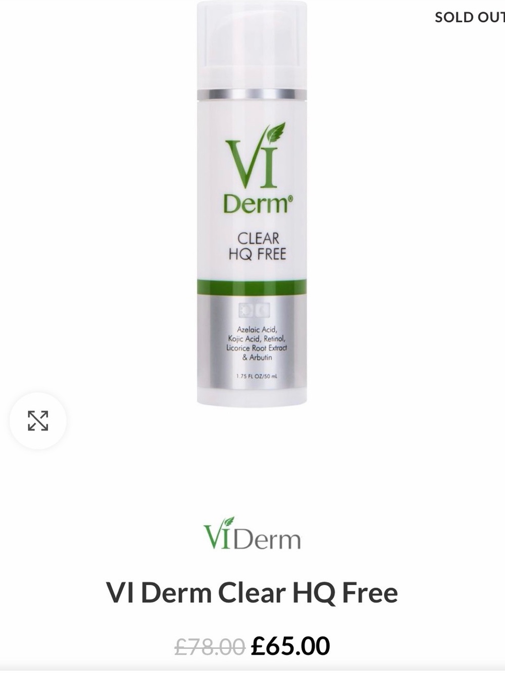 VI Derm Clear HQ Free 1.75 FL OZ/ 50 mL